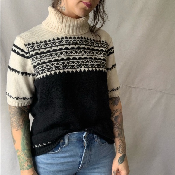LOFT Sweaters - LOFT Fair Isle Short Sleeve Turtleneck Sweater